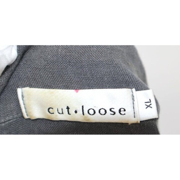 Cut Loose Womens Natural Hand Dyed Button-Down 3/4 Sleeve Linen Shirt XL Office - Picture 2 of 10